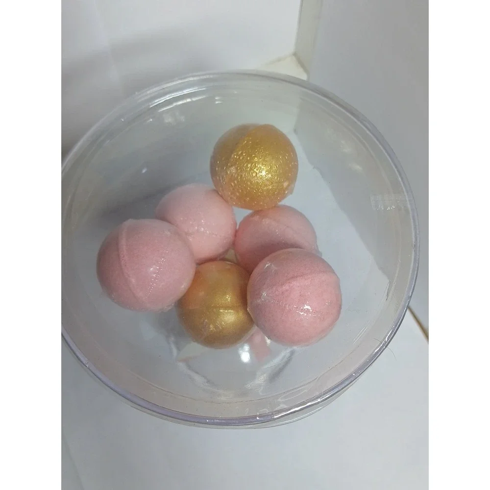 Belle Maison Love Bath Fizzer Martini Glass 7 Count Pink Gold New